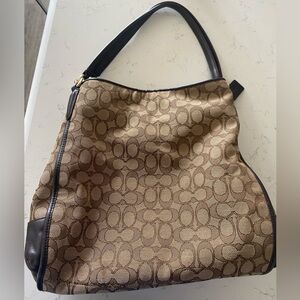 Coach Brown Signature Tote Bag